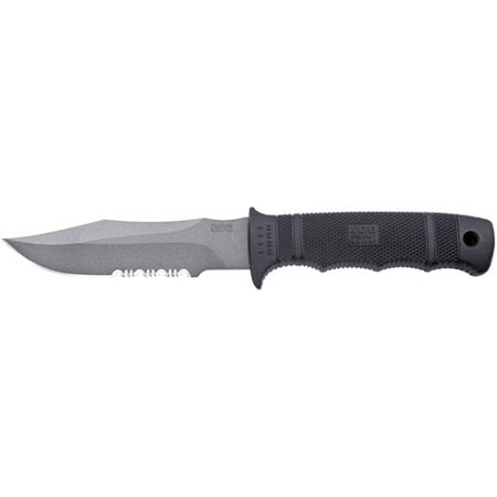 Pakkawood Handle Nylon Sheath SOG SEAL Pup Fixed Blade M37K, Black Powder Coated 4.75