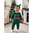 thumbnail image 6 of RUINIXCW Infant Boy Girl Christmas Outfit Long Sleeve Crew Neck Romper and Hat Set, 6 of 8