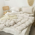 thumbnail image 3 of MOOWOO Shabby Chic Beige 2 Pieces Bedding,Vintage Ruffled Queen Duvet Cover Set with Layers Ruffles,Soft Brushed Microfiber Set with Zipper Closure,Lightweight Duvet Cover Set, 3 of 5