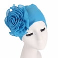 thumbnail image 2 of Chapeau Rétro pour Femmes avec Grandes Fleurs, Turban Jaune, 2 of 2