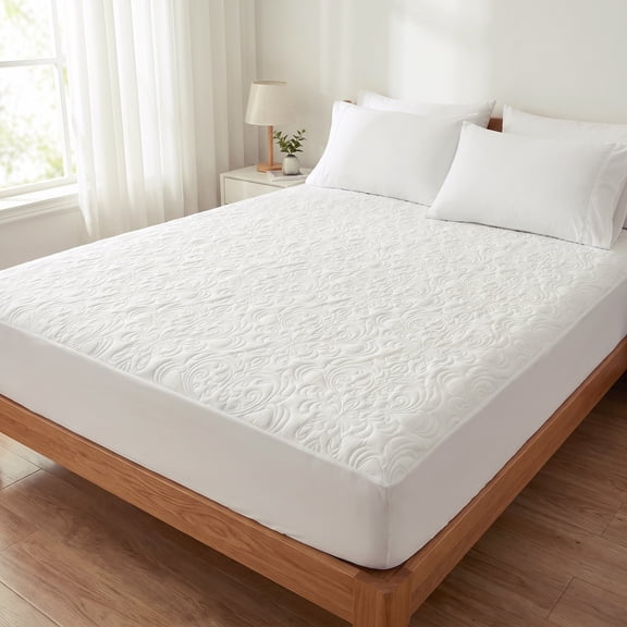 REGALWOVEN Fitted Sheet, Solid Polyester Bed Sheets, Wrinkle-resistant and Ultra Soft for Comfortable Sleep White 1 PC 39.0x74.8 inch