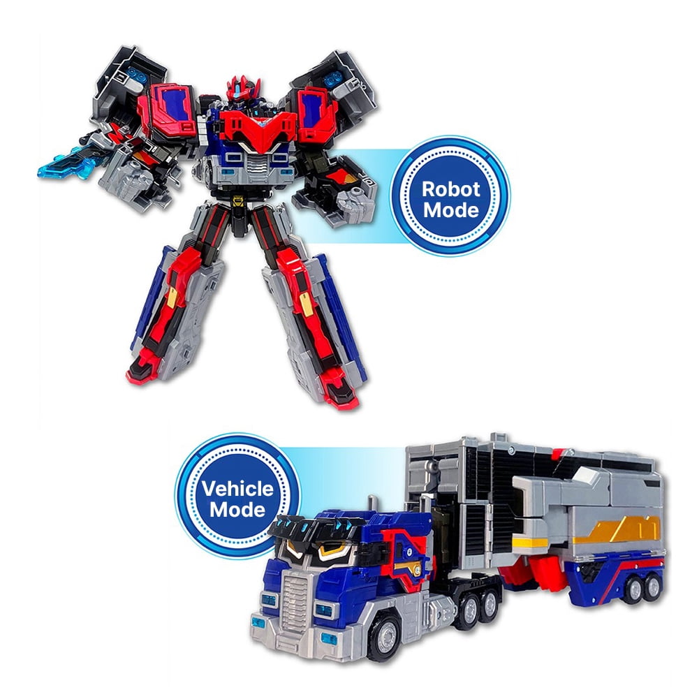 Metal Cardbot HeavyIron 2-Mode  Robot  Trailer Truck Vehicle Mode 30x11.5x35cm[Parallel imports]