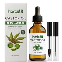 Herbiar Organic Castor Oil Eyelashes & Eyebrow Growth 60ml Natural for Lash Brow Hair & Skin Care