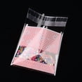 thumbnail image 2 of Bolsa rectangular de polipropileno (OPP) con diseño de corazón, autosellable, para regalo, joyería, bodas, fiestas (rosa perla)., 2 of 3
