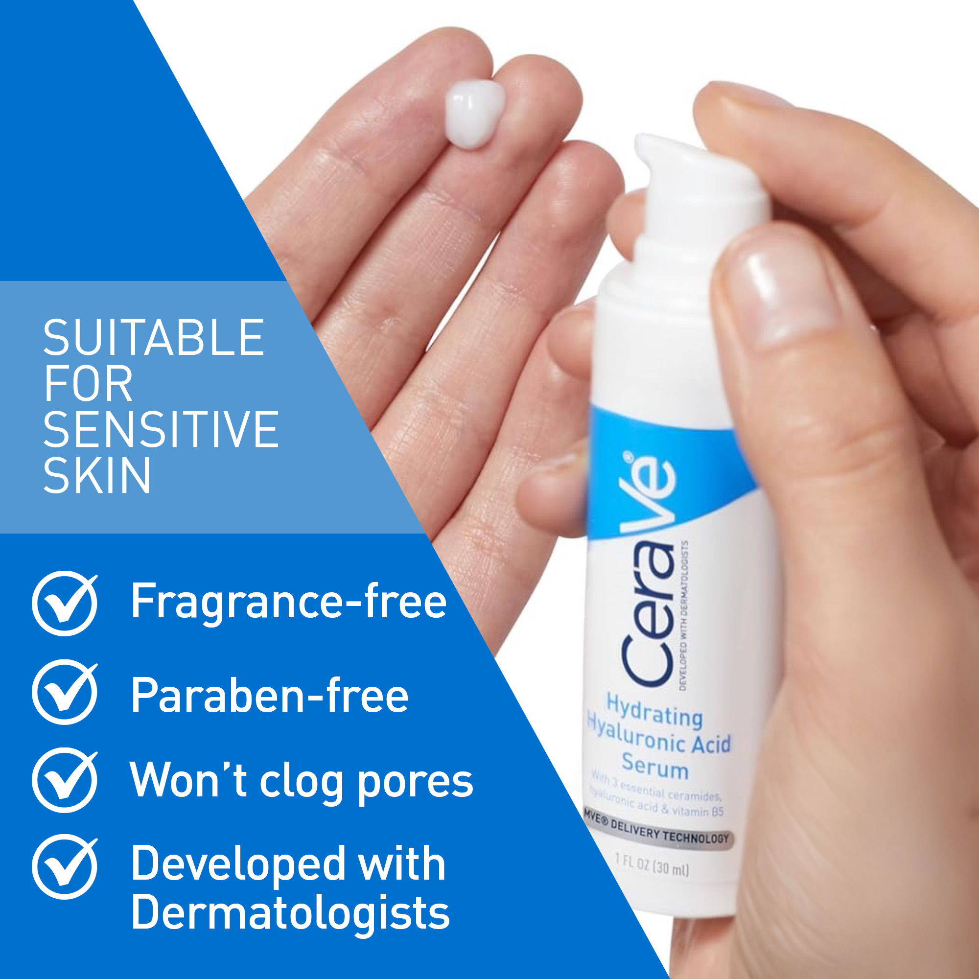 CeraVe Hyaluronic Acid Serum Gel-Cream, 1 fl oz photo 4