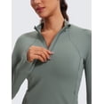 thumbnail image 4 of CRZ YOGA Women's Butterluxe Long Sleeve Workout Shirts Zip Sweatshirt Athletic Crop Tops Collared T-shirts, 4 of 6