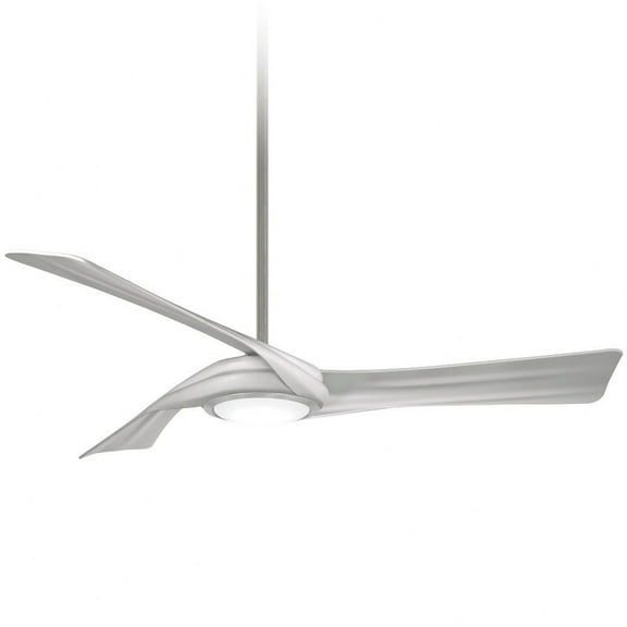 60 Inch Ceiling Fan With Led Light Kit-Brushed Nickel Finish-Silver Blade Color Minka Aire Fans F714l-Bn/Sl