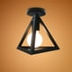 thumbnail image 4 of Juego de 2 Lámparas de Techo de Diseño Industrial, Jaula Triangular, Lámpara de Techo Moderna, Estilo Industrial Vintage, Metal Negro, Dormitorio, Cafetería, Restaurante, Comedor, Negro, 4 of 5
