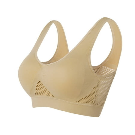 Bigersell Wireless Bras for Women Summer Wireless Bras T-Shirt Bra Style B46 V-Neck Padded Bras Pull-On Bra Closure Women Size Posture Bras for Women Gray 3XL