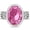 Silver, October Birthstone, variant on Linawe Silver Plated Adjustable Rings for Women, Fake Pink Birthstone Imitation Diamond Rings, Chunky Faux Gemstone Crystal CZ Rings, Statement Cocktail Ring, Cubic Zirconia Costume Rings