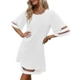 thumbnail image 4 of Women's Summer Beach Loose Dress Casual Short Shift Tunic Dress Size XL Black, 4 of 8