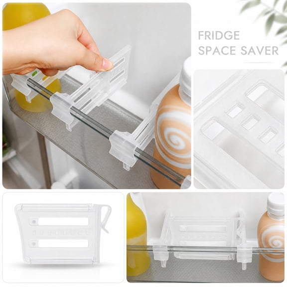 THOPBPRK Universal Refrigerator Organizer Dividers Adjustable Fridge Drawer Separators -Fit Kitchen Storage Bins Partitions for Home Pantry Food Classification and Neat Cabinet Cupboard , White