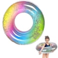 thumbnail image 1 of Swimming Ring For Kids, Inflatable Swimming Pool Ring, Rainbow Sequins Swim Ring, Summer Water Toy Pool Party Beach Swimming Ring For Kids_Perfect Gift, 1 of 5