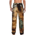 thumbnail image 2 of Bixox Men's Antique Map Adventure Scene Patterned Pajama Pants with Pockets Lounge Clothes for Home, 2 of 5