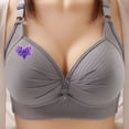 thumbnail image 2 of Wireless Support Bras for Women Plus Size Breathable Daily Underwear Small Print Bra Gray XS-4XL, 2 of 4