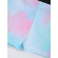 thumbnail image 5 of MSemis Girls Kids Gymnastics Dance Sports Booty Shorts Running Yoga Workout Stretchy Bottoms Tie Dye Blue 6, 5 of 5