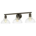 thumbnail image 1 of Golden Lighting 0305-BA3 RBZ-CLR Carver 3 Light Bath Vanity, Rubbed Bronze, 1 of 1