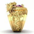 thumbnail image 2 of HOOUN 925 Silver Gold Rings Red Cubic Zirconia Men Women Wedding Party Jewelry Gifts-7-Gold&Dragon, 2 of 5
