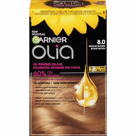 Garnier Olia Permanent Hair Dye No Ammonia and Oil Powered, 1 pack Medium Blonde 1 ea