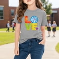 thumbnail image 6 of Piuwrlz Girls Short T-Shirts Kids Graphic Shirts Tops Cotton Pullover Gray Size 5 Years, 6 of 10