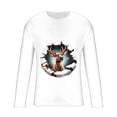 thumbnail image 4 of Zylanna Men's Long Sleeve T-Shirts, Christmas Print Loose Activewear Crew Neck Casual Tops for Men White, 4 of 5