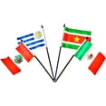 thumbnail image 2 of CENTRAL and SOUTH AMERICA WORLD FLAG SET with BASE--20 Polyester 4"x6" Flags, One Flag for Each Country in Latin America Flag Centerpiece, 4x6 Miniature Desk & Table Flags, Small Mini Stick Flags NO, 2 of 7