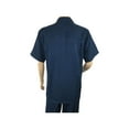 thumbnail image 4 of Men 2pc Walking Leisure Suit Short Sleeves By DREAMS 256-01 Solid Navy Blue, 4 of 7