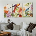 thumbnail image 2 of Shadudu Birds Flowers Detailed Painting Decor Triptych Set 3 Pieces Living Room Bedroom Office Wall Decor 12"x16"x3pcs, 2 of 6