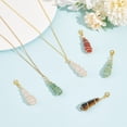 thumbnail image 4 of 15Pcs Teardrop Mixed Natural Gemstone Charm Locking Stitch Markers Zinc Alloy Lobster Clasp Charm 5cm DIY, 4 of 6