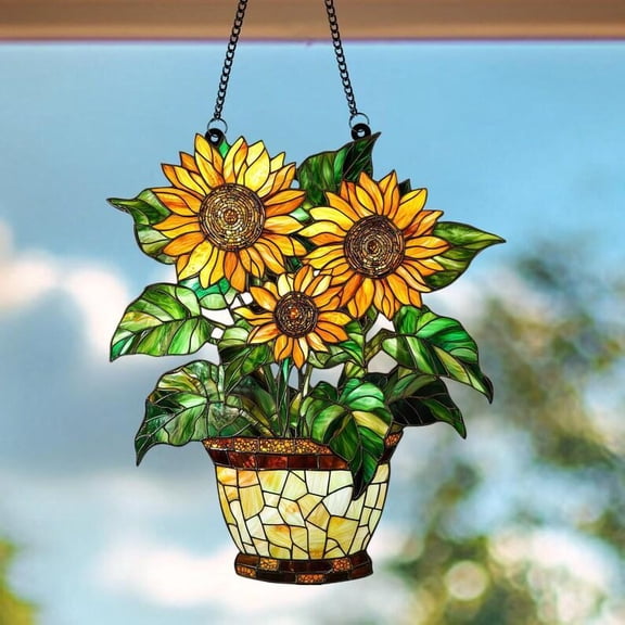Sunflower ACRYLIC Window Hanging, Sunflower ACRYLIC Home Decoration, Floral Window Hanging, Gift For Gardener, Gift for her, Indoor Décor