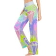 thumbnail image 3 of Women's Pajama Pants Rainbow Diamond Pattern Comfy Stretch Sleepwear Essentials womens Lightweight Lounge Terry Pajama Pant, Large, 3 of 7