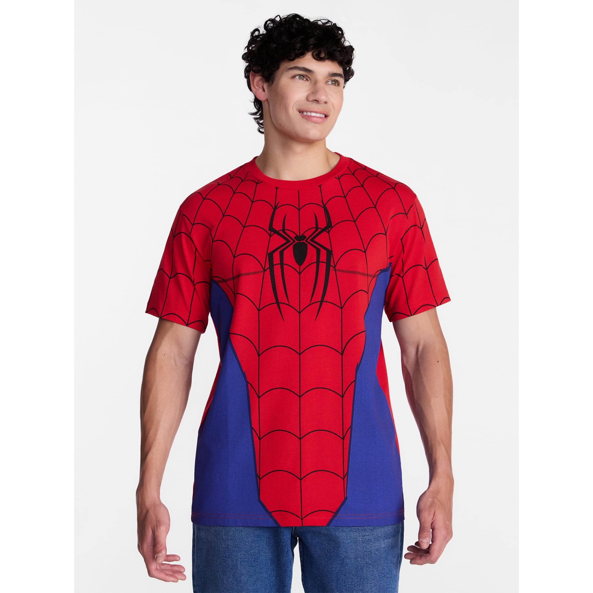 Spider-Man Men's and Big Men's Graphic Cosplay Tee and Beanie Set, 2-Piece, Sizes XS-3XL
