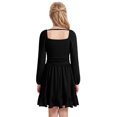 thumbnail image 2 of IBTOM CASTLE Teen Girl Sparkly Long Sleeve Formal Party Dress Junior Christmas Halloween Glitter Holiday Dress Tween Fancy Birthday Sneaker Ball Gown 11-12 Years Black, 2 of 7