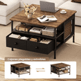 thumbnail image 4 of Mesa De Centro Para Sala Madera Rustica 2 Cajones Abatible, 4 of 7