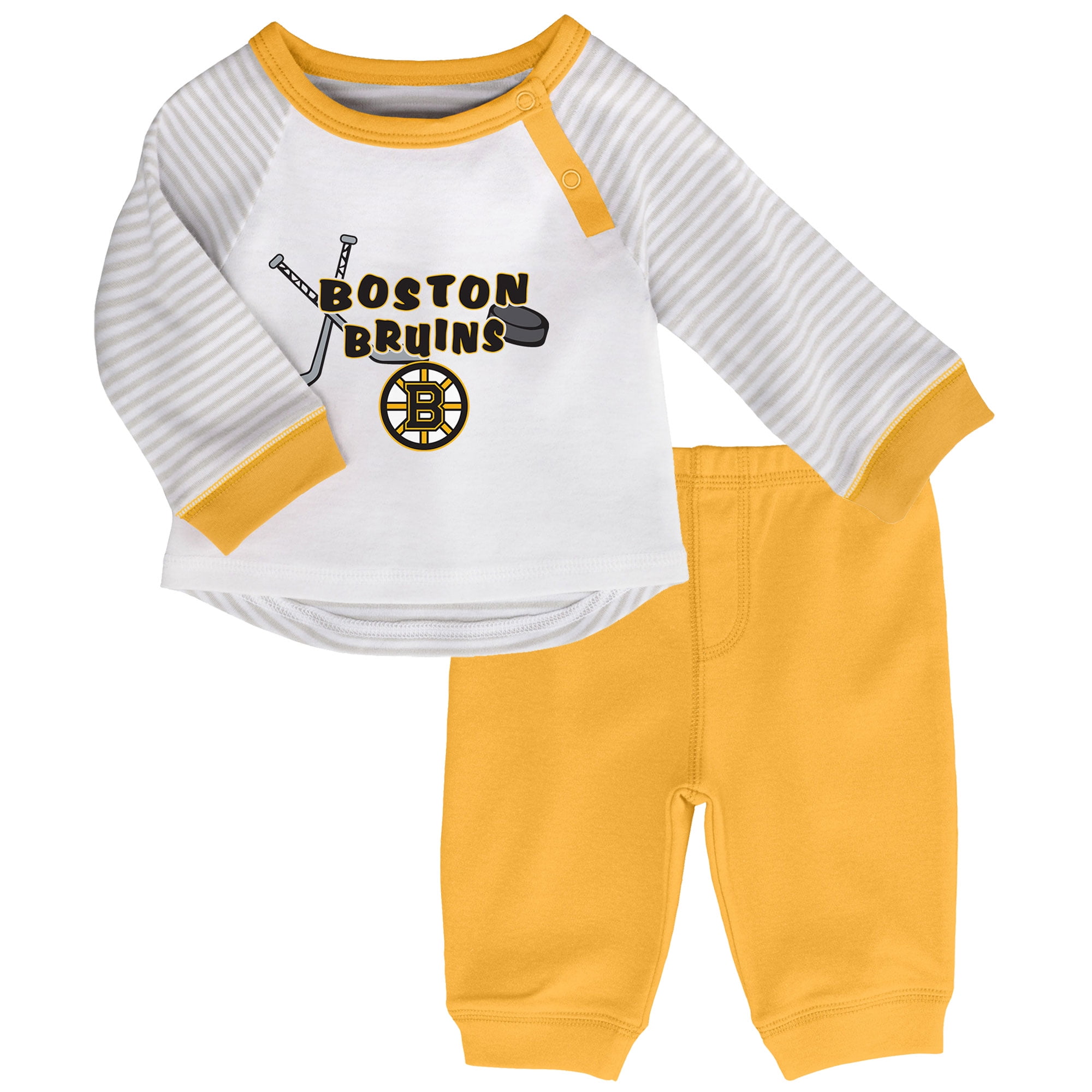 Boston Bruins Newborn & Infant ScrimMage 2-Piece Pant Set Gold by Outerstuff