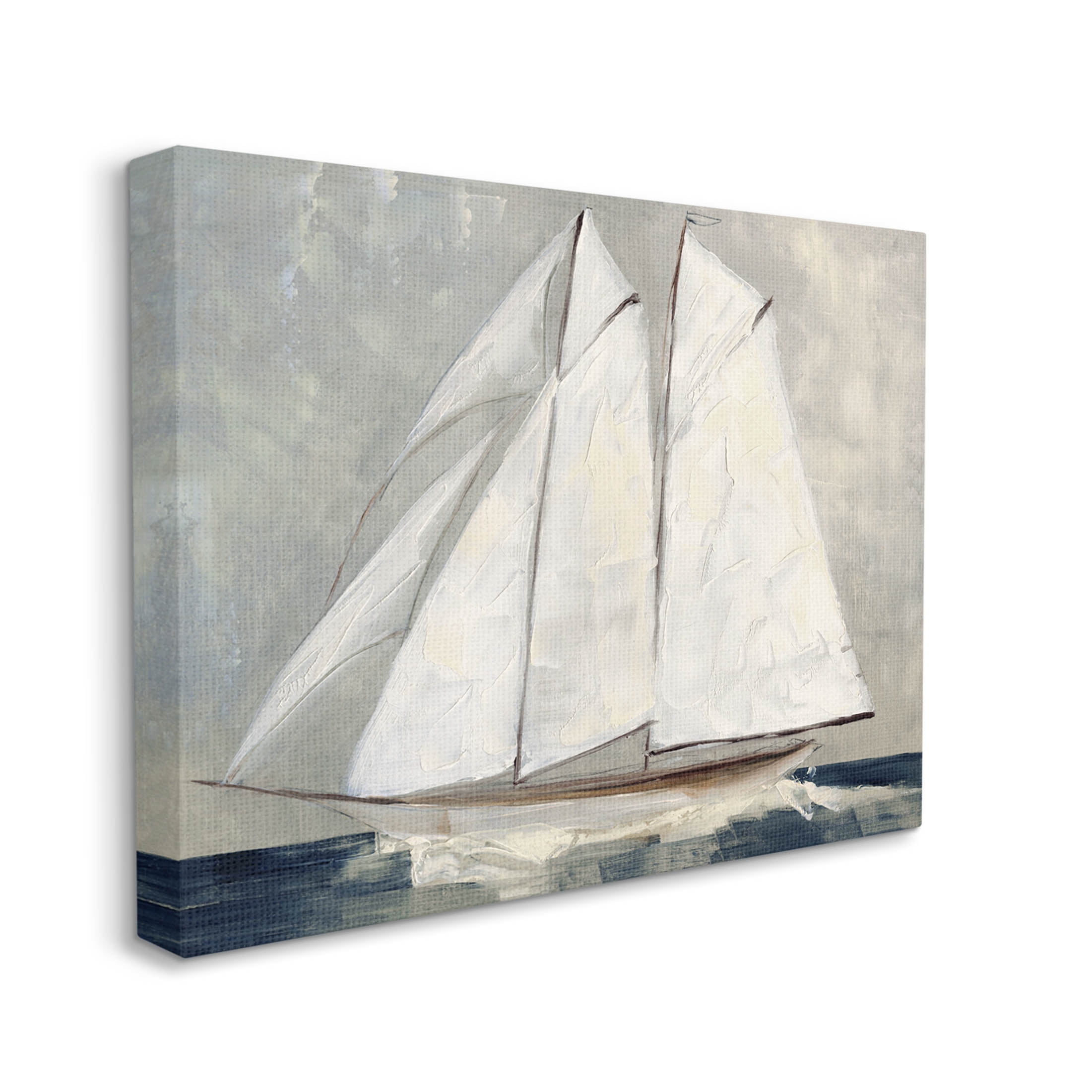 Stupell Industries Nautical Sailboat Dark Ocean Water Painting Gallery Wrapped Canvas Print Wall Art, Design by Sally Swatland