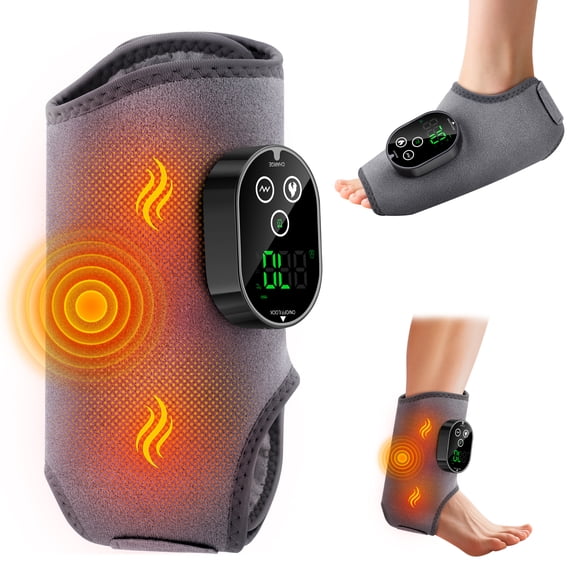 Ankle Foot Massager with Heat, Cordless Heated Ankle Wrap with 6 Heat and 3 Vibration, Rechargeable Multi-Area Foot Massager with 3 Timer Settings