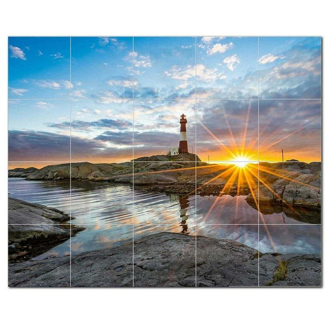 Lighthouse Ceramic Tile Mural Kitchen Backsplash Bathroom Shower, 400792-L54