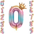 thumbnail image 5 of destyer Party Balloon with Gradient Color Birthday Party Decor Aluminum Foil Balloon 32 Inch, Number 0, 5 of 5