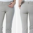 thumbnail image 2 of Fishers Finery Women's Ecofabric Ponte Knit Bootleg Dress Pant with Belt Loops (Gray, S), 2 of 6