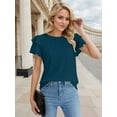 thumbnail image 5 of Weardear Women Dressy Casual Tops Business Work Blouses Summer Short Sleeve Crew Neck Shirts, 5 of 6