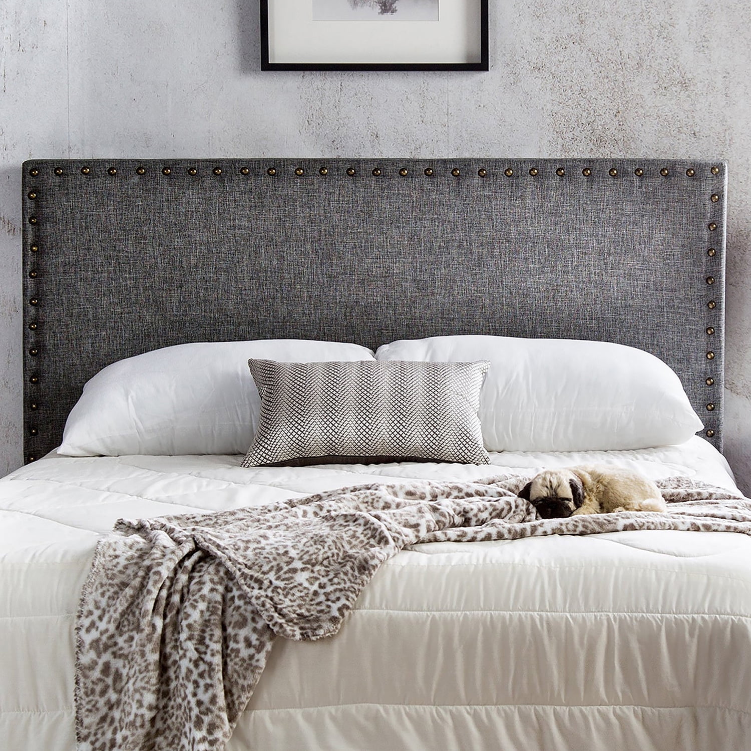Furniture of America Raleigh Linen-like Fabric Headboard, Twin, Gray -  Walmart.com