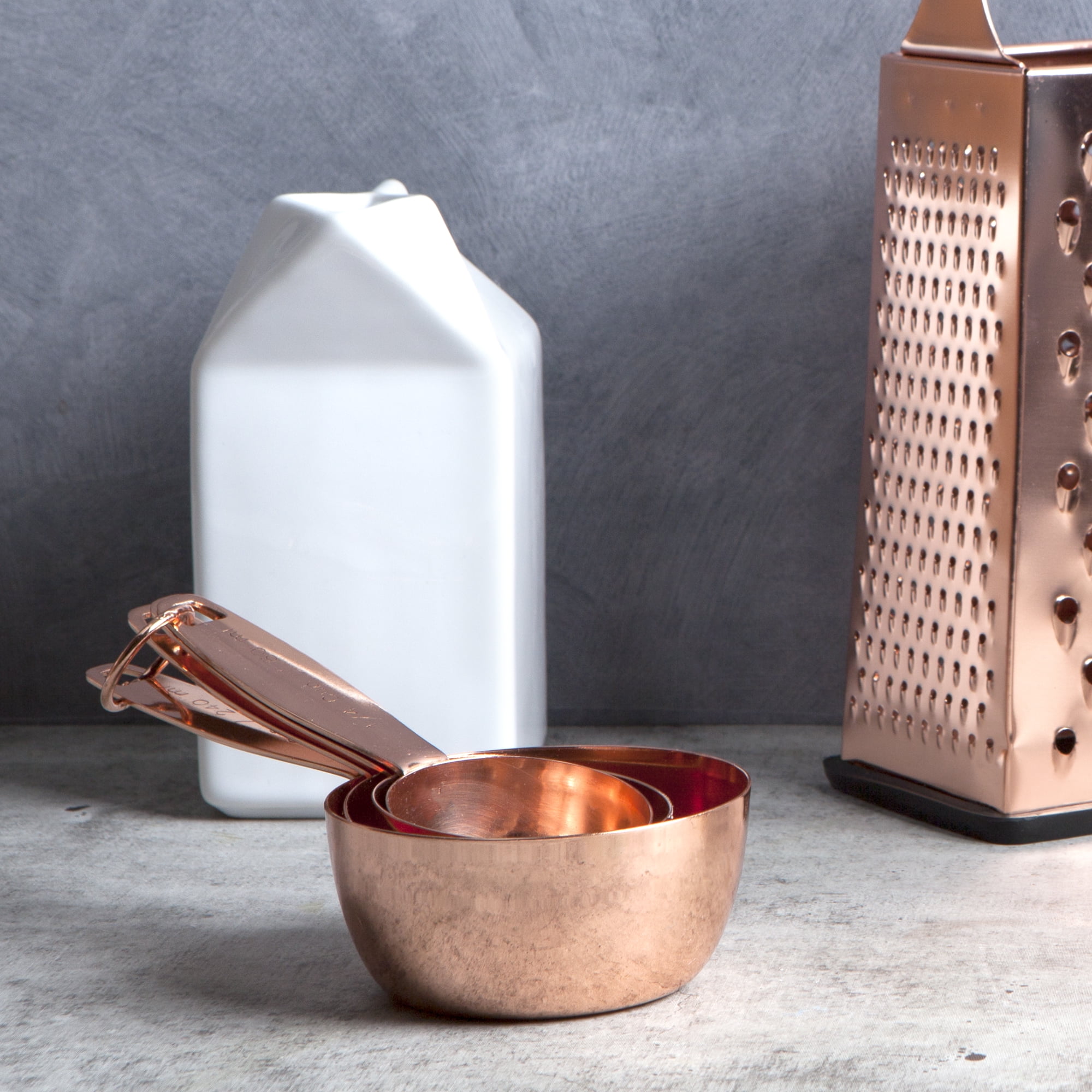 Thyme Table 4 Piece Copper Measuring Cup Set Walmart Com