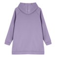 thumbnail image 7 of Women's Longline Hooded Sweatshirt, Side Slit Detail with Pockets, Oversized Casual Pullover for Layered Looks and Comfortable Daily Wear-Light Violet, 7 of 7
