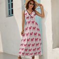 thumbnail image 5 of Cow-pink Dress Fashion Boho Beach Long Dresses Female Party Printed Maxi Dress, 5 of 9