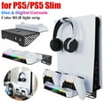 thumbnail image 2 of Wall Mount Kit & Charging Station W/ Headset Holder Shelf Floating Mount Wall Stand for PS5 and PS5 Slim Consoles Disc & Digital (Black), 2 of 7