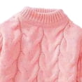 thumbnail image 7 of WQNVRNR Girls Fall Winter Sweater Soft Loose Mock Neck Long Sleeve Cable Knit Knit Pullover Pink 6 Years, 7 of 7