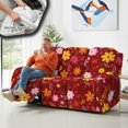 thumbnail image 5 of ZIATUBLES Recliner Cover for 3 Cushion Reclining Sofa, 8 PCS Stretch Recliner Couch Covers with Storage Pockets, Soft Fitted Furniture Protector for Living Room Decor, Flower Leaf Red, 5 of 9