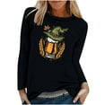 thumbnail image 3 of GERsome Women's Long Sleeve Tops Bavarian Oktoberfest Traditional National Print Casual Loose Crew Neck Shirts for Women(S-XXXL), 3 of 5