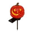 thumbnail image 2 of Solar Halloween Pumpkin Stake Lights, Outdoor Resin Jack-O-Lantern Garden Decor with Auto-On Led, Waterproof Pathway Yard Ornament for Patio Lawn Fall Party, 2 of 7